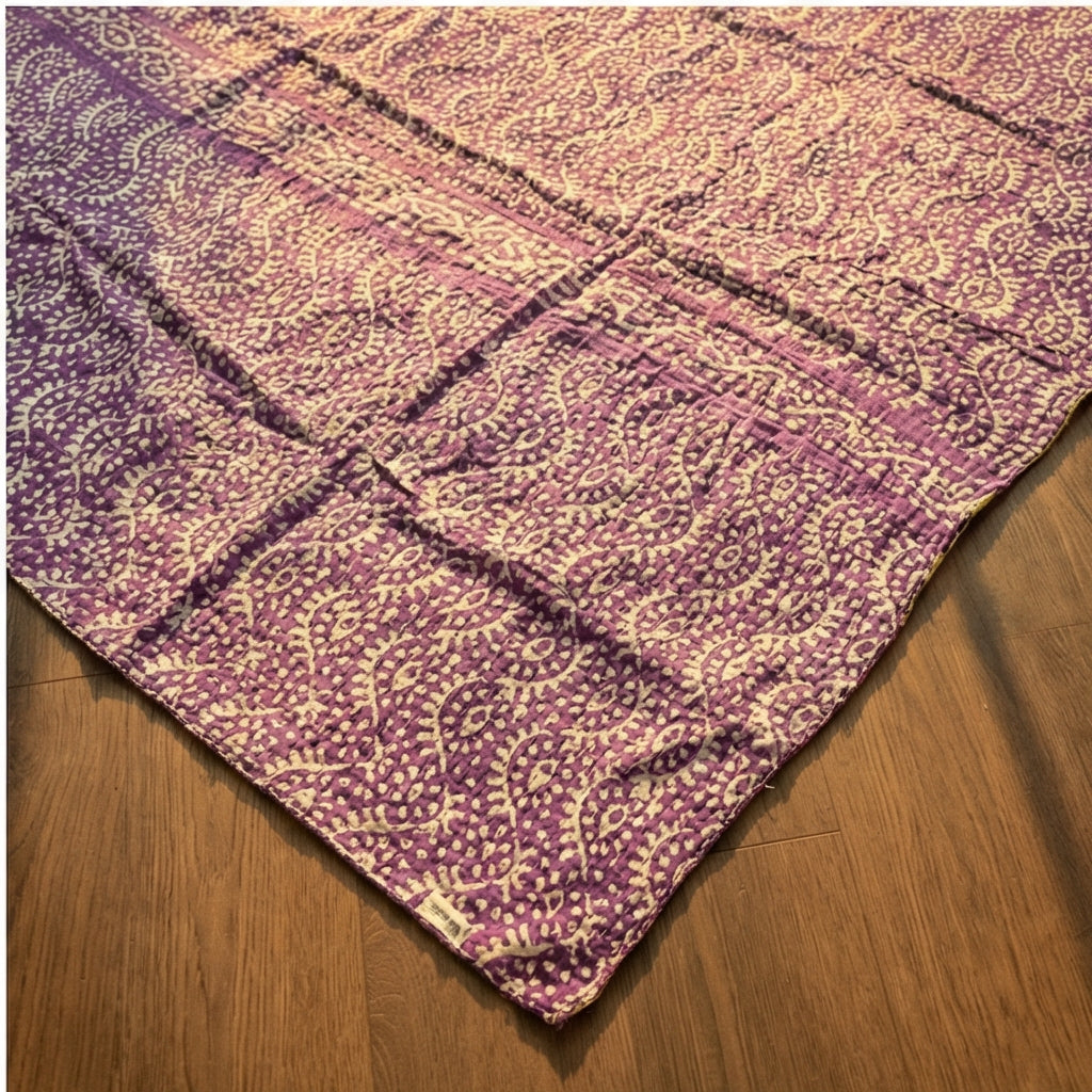 Eternal Stitch Hand-Made Kantha Throw Blanket