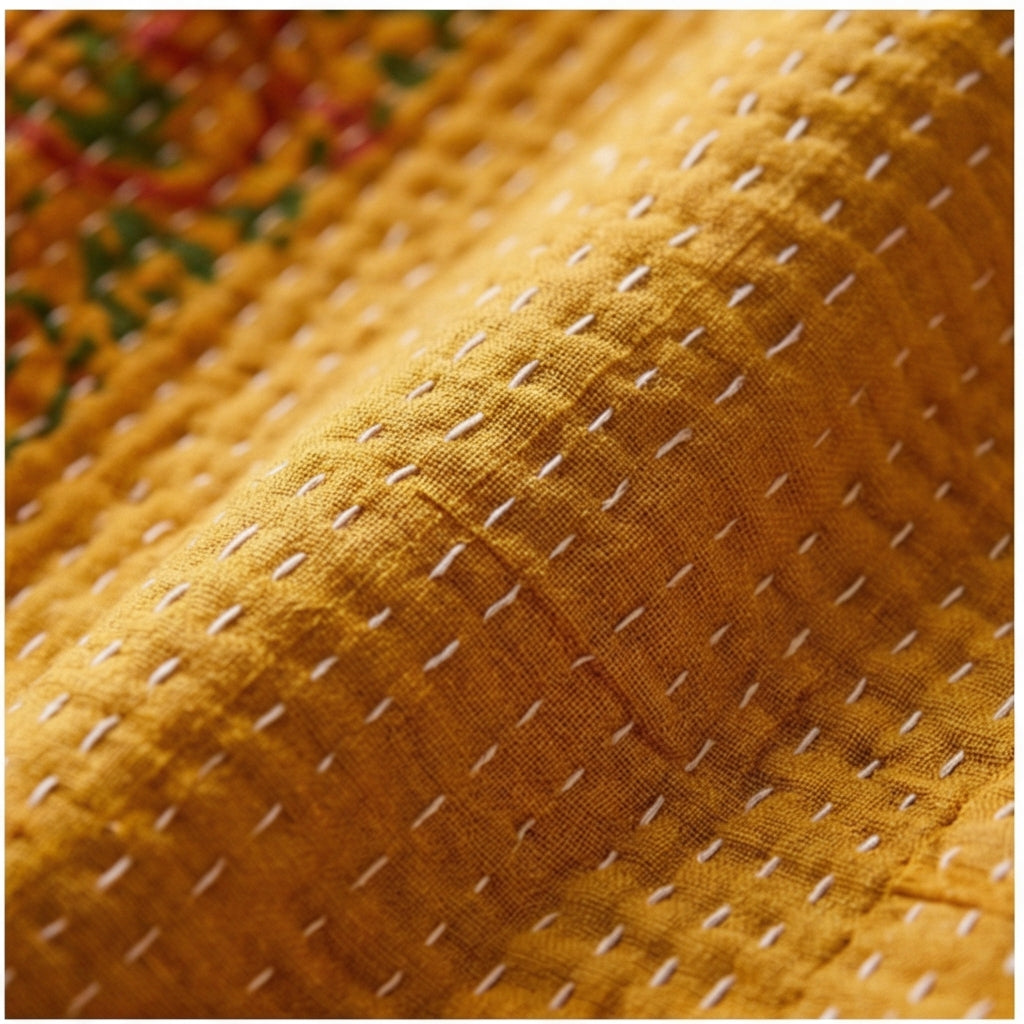 Weaver’s Dream Hand-Made Kantha Throw Blanket