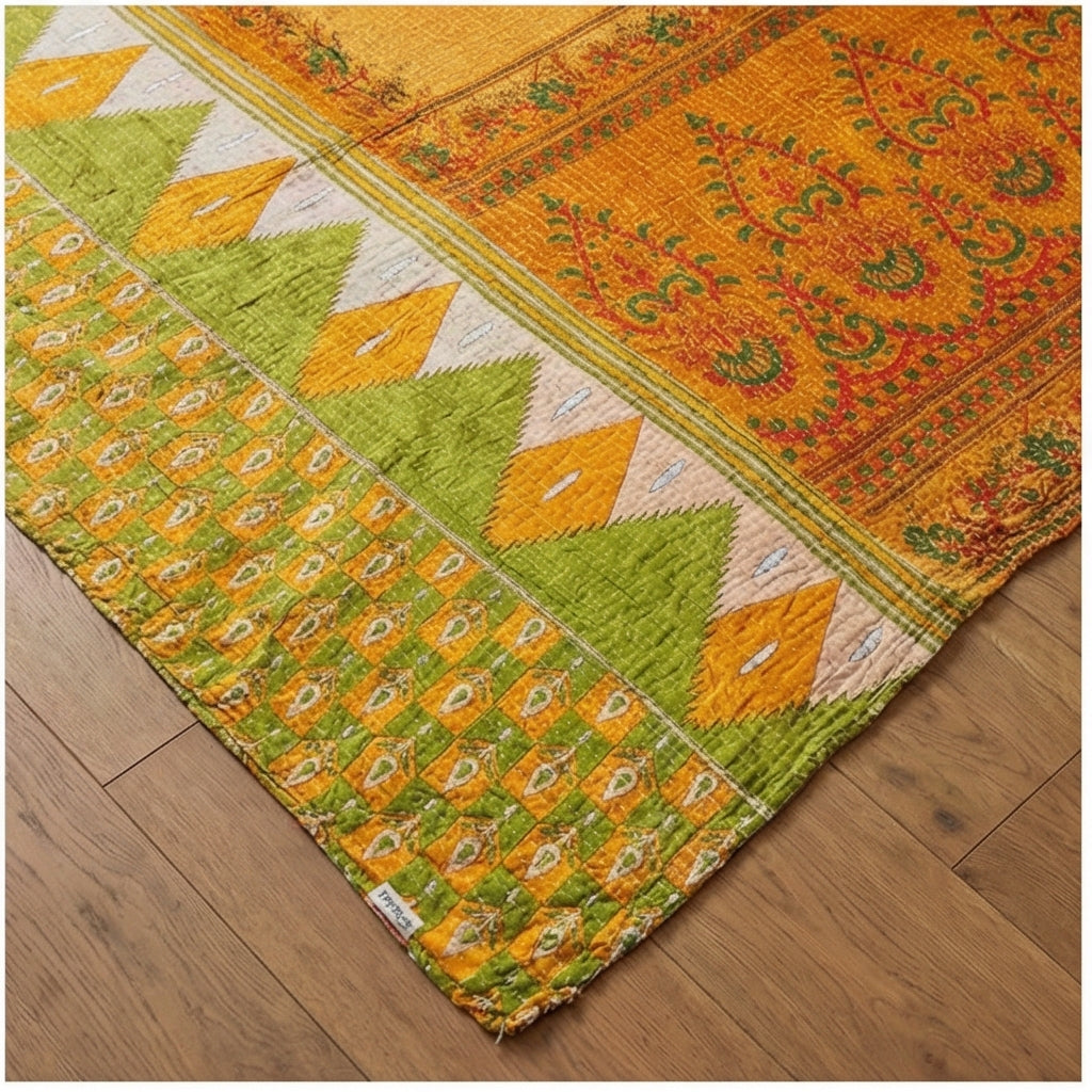 Weaver’s Dream Hand-Made Kantha Throw Blanket