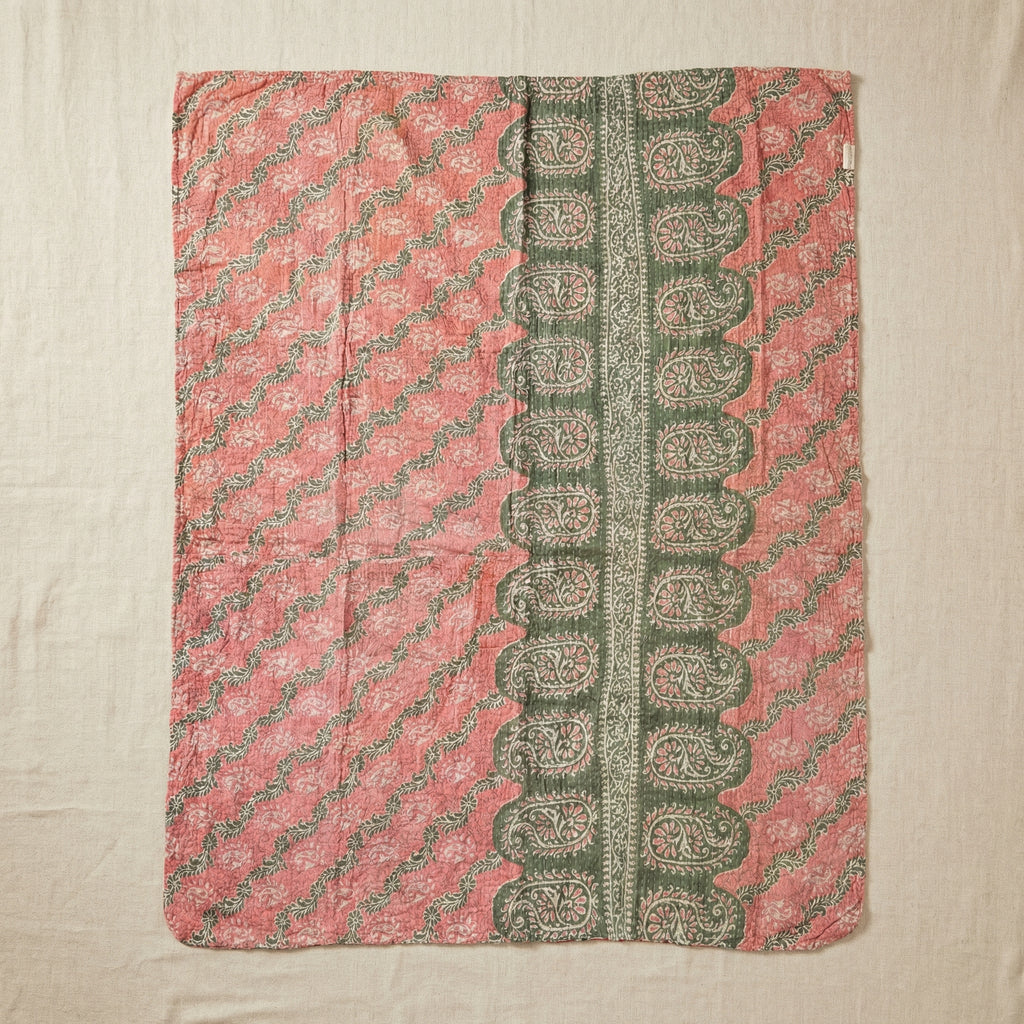 Desert Mirage Hand-Made Kantha Throw Blanket