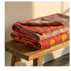Desert Mirage Hand-Made Kantha Throw Blanket