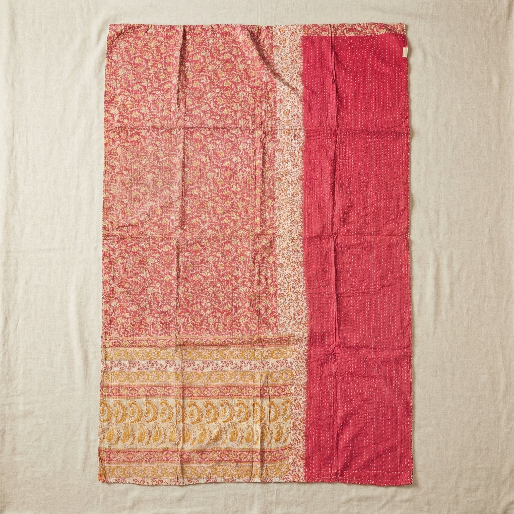 Varanasi Morning Hand-Made Kantha Throw Blanket