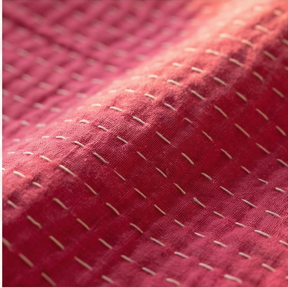 Varanasi Morning Hand-Made Kantha Throw Blanket