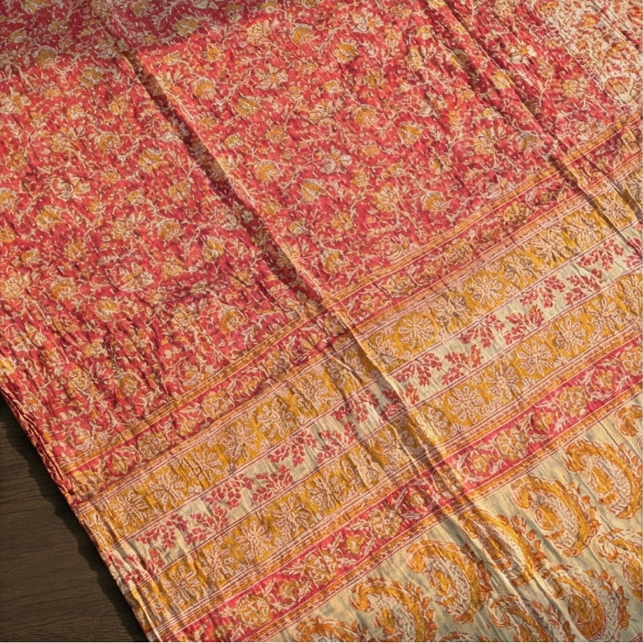 Varanasi Morning Hand-Made Kantha Throw Blanket