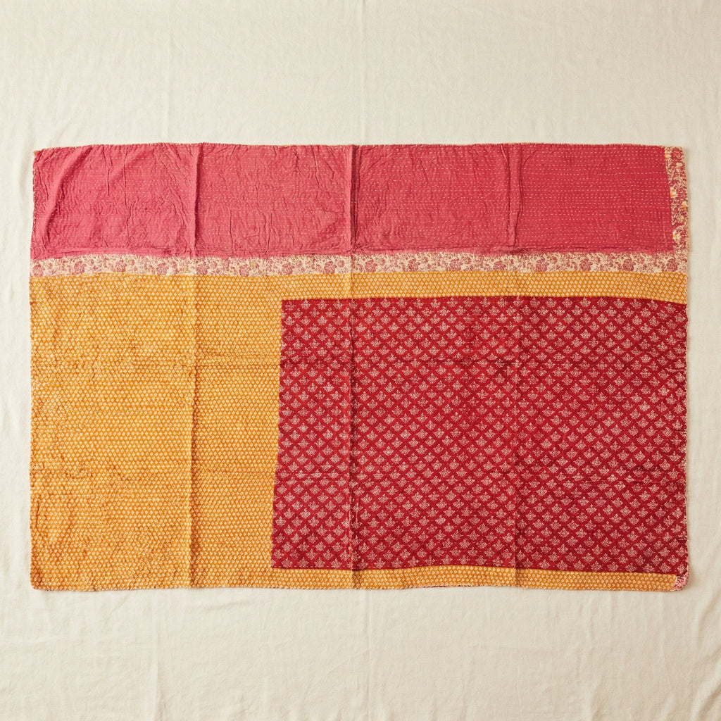 Varanasi Morning Hand-Made Kantha Throw Blanket