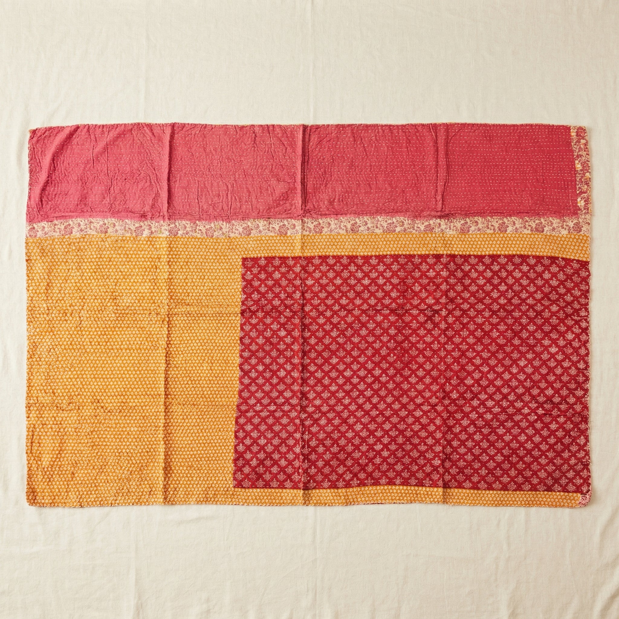Varanasi Morning Hand-Made Kantha Throw Blanket