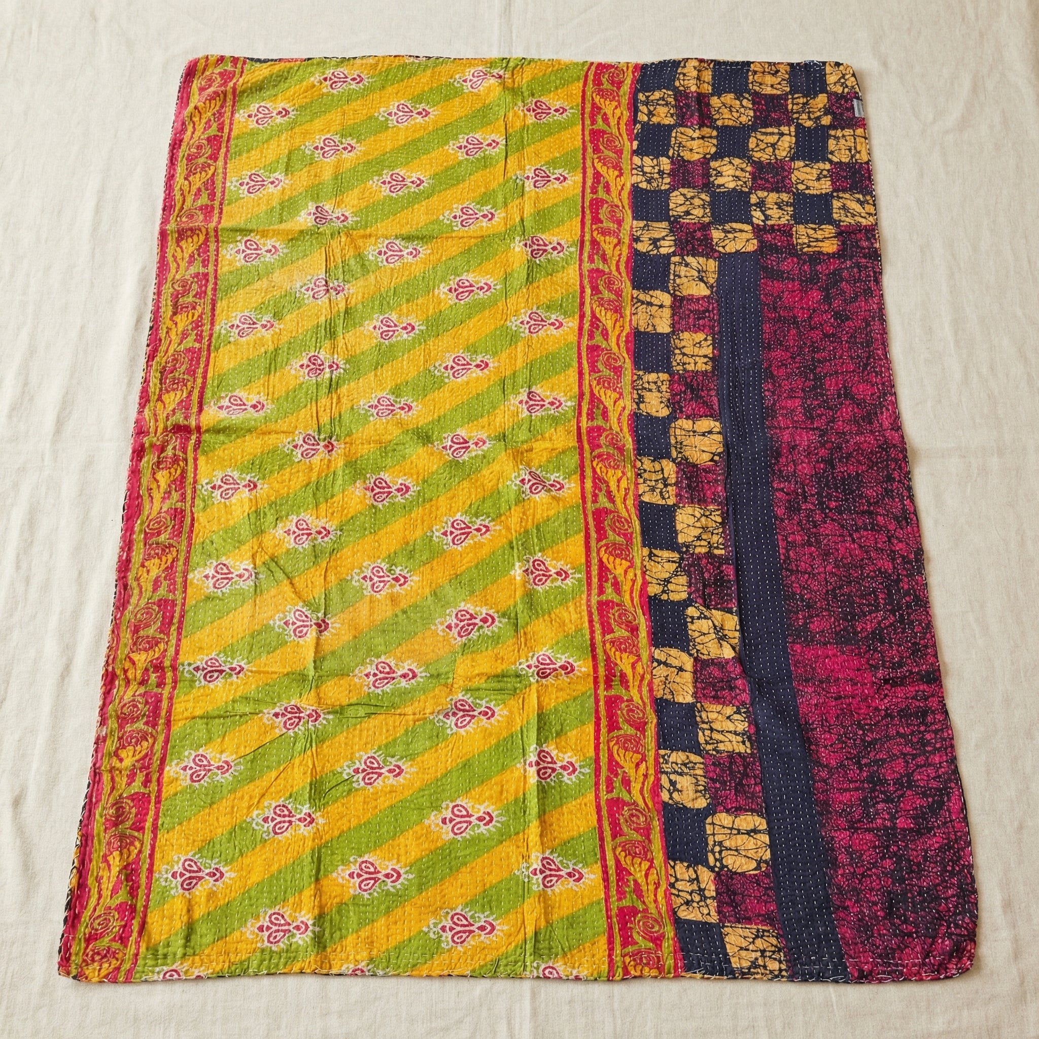 Utsav Spirit Hand-Made Kantha Throw Blanket