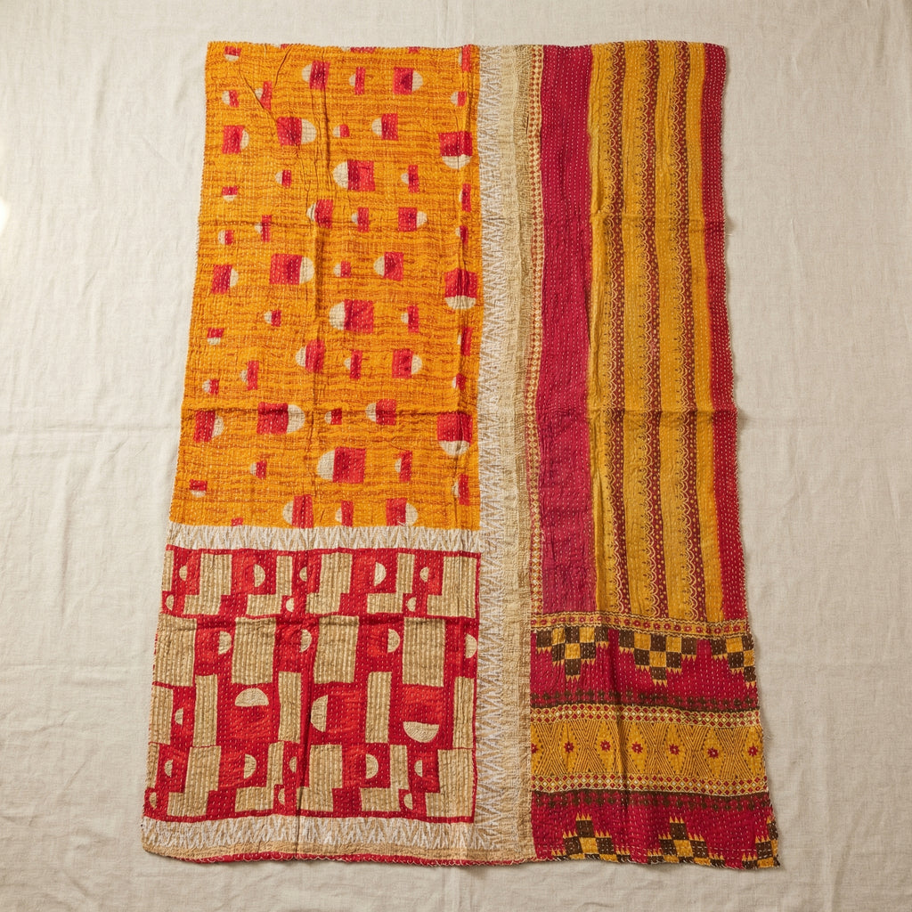 Sacred Stitch Hand-Made Kantha Throw Blanket