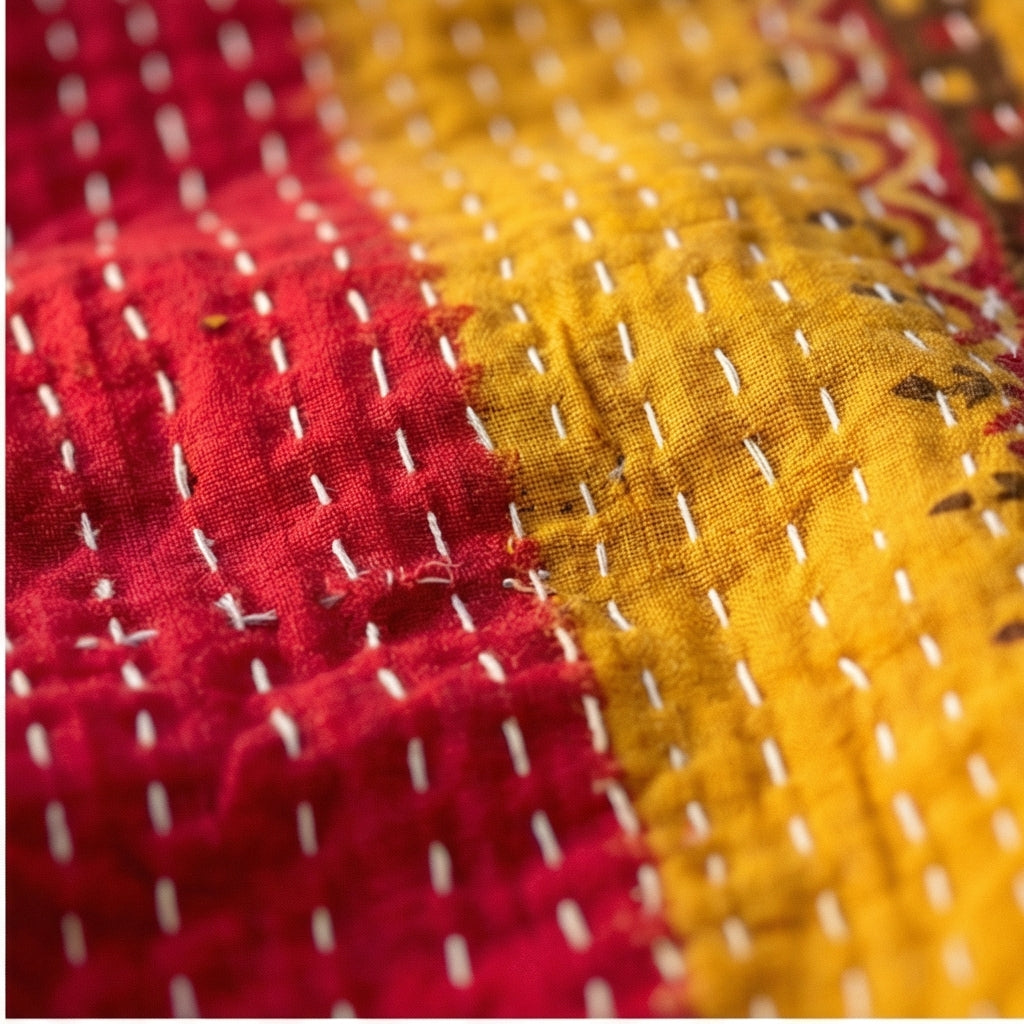 Sacred Stitch Hand-Made Kantha Throw Blanket