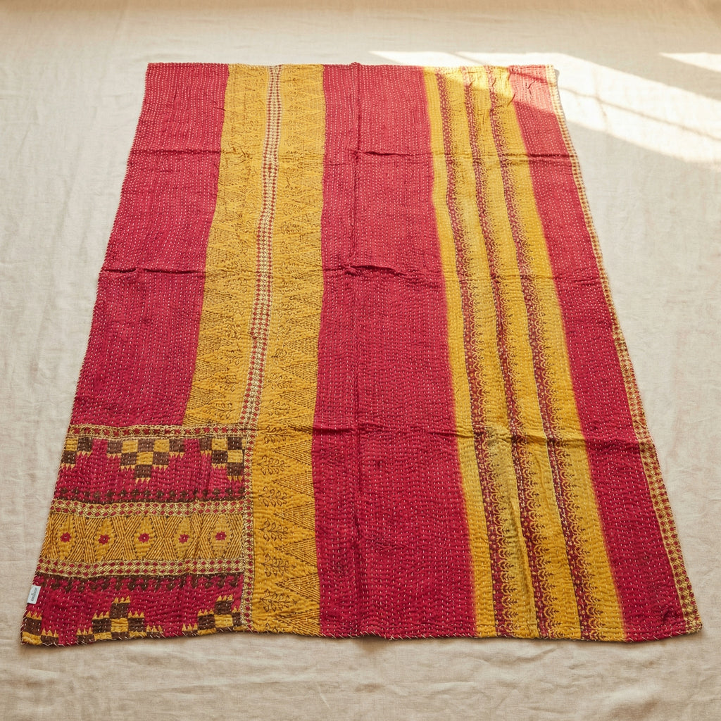 Sacred Stitch Hand-Made Kantha Throw Blanket