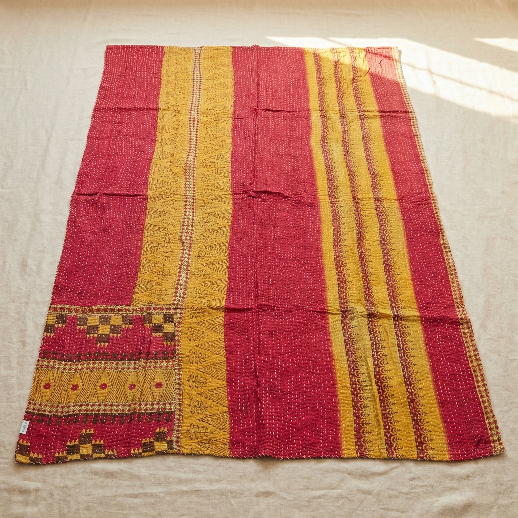 Sacred Stitch Hand-Made Kantha Throw Blanket