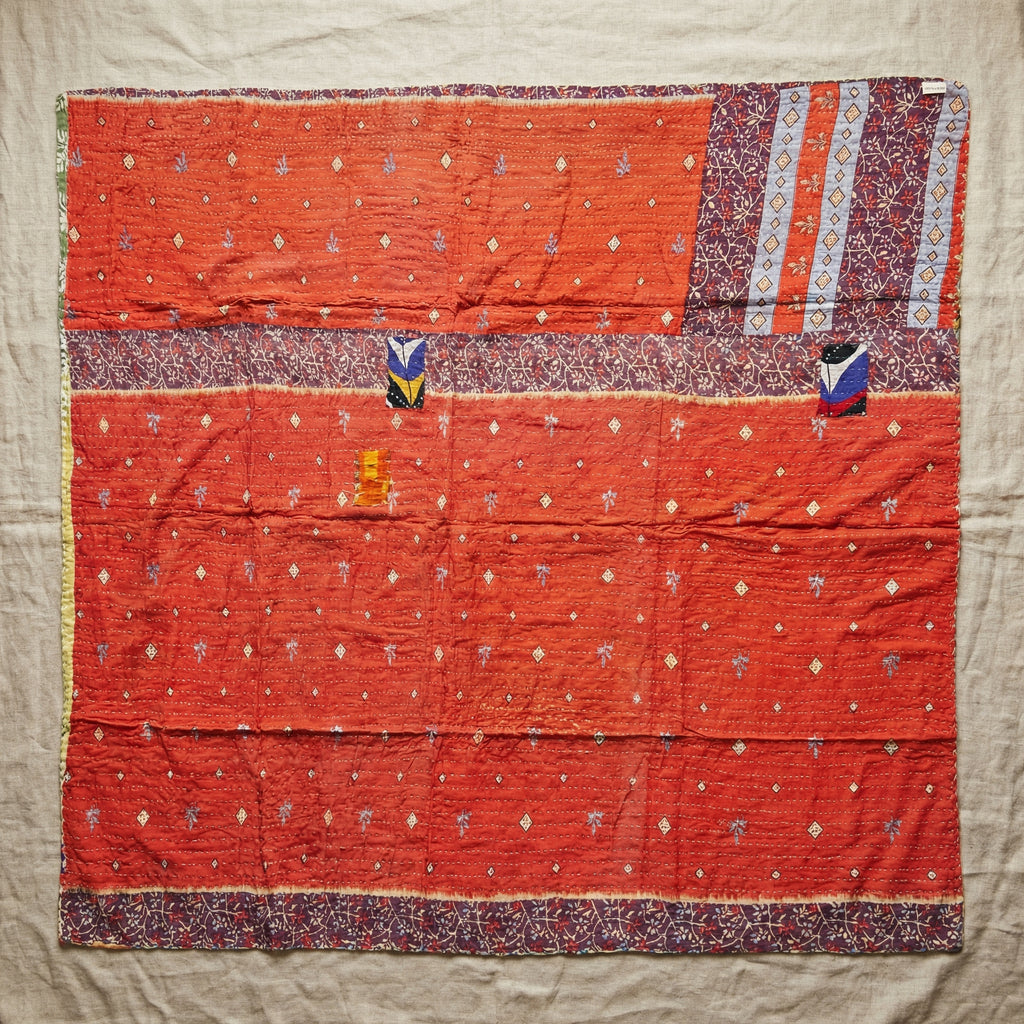 Vintage Voyage Hand-Made Kantha Throw Blanket