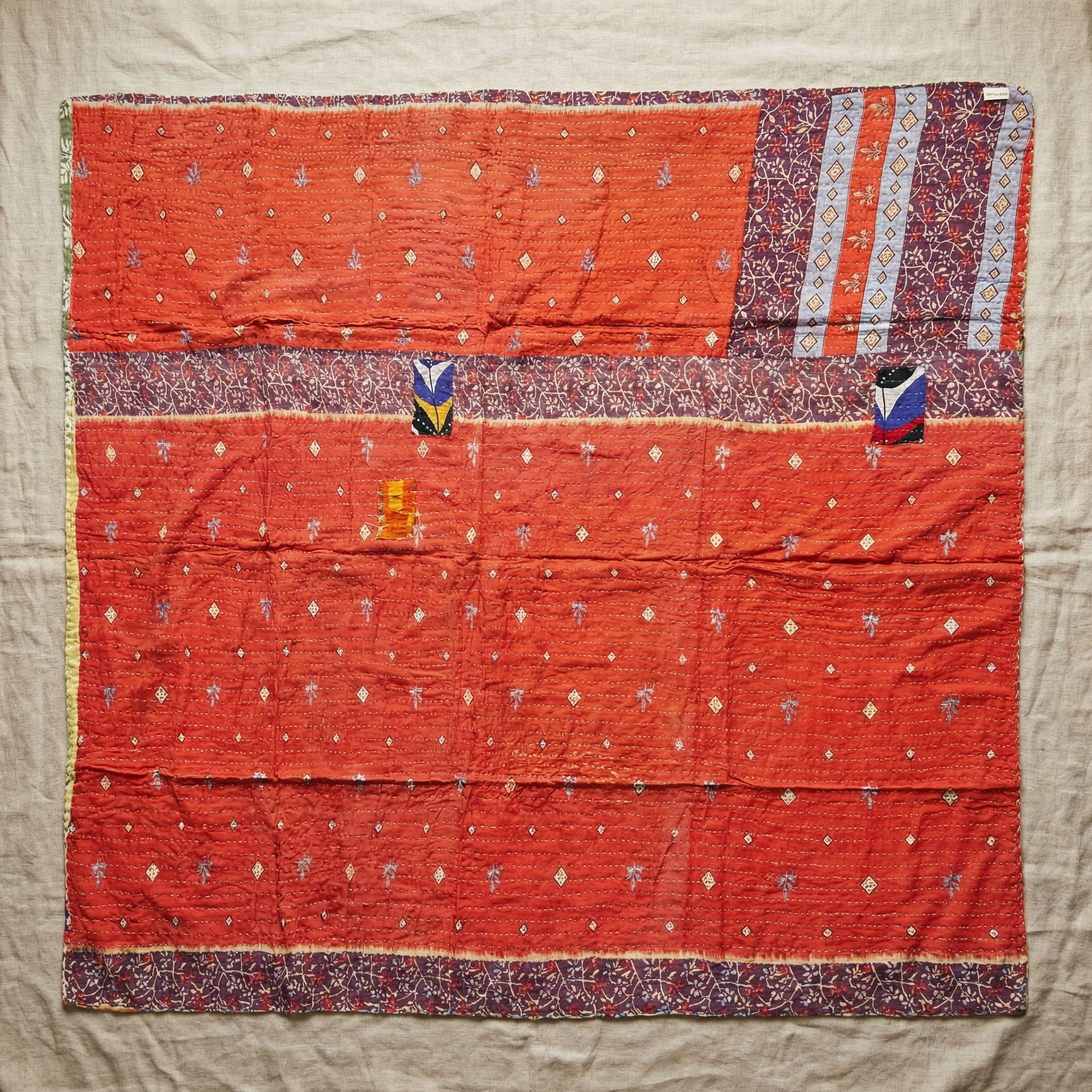 Vintage Voyage Hand-Made Kantha Throw Blanket