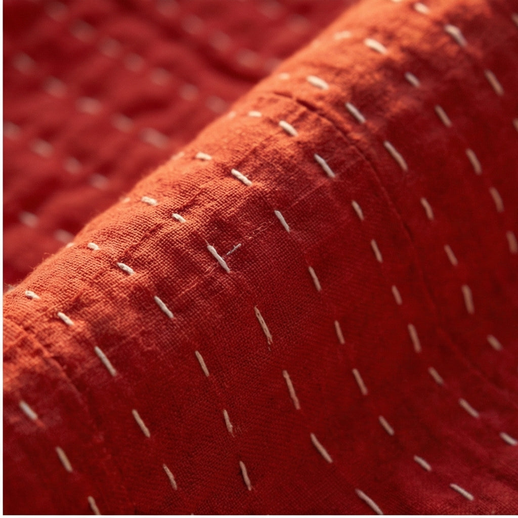 Vintage Voyage Hand-Made Kantha Throw Blanket