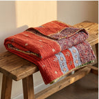 Vintage Voyage Hand-Made Kantha Throw Blanket