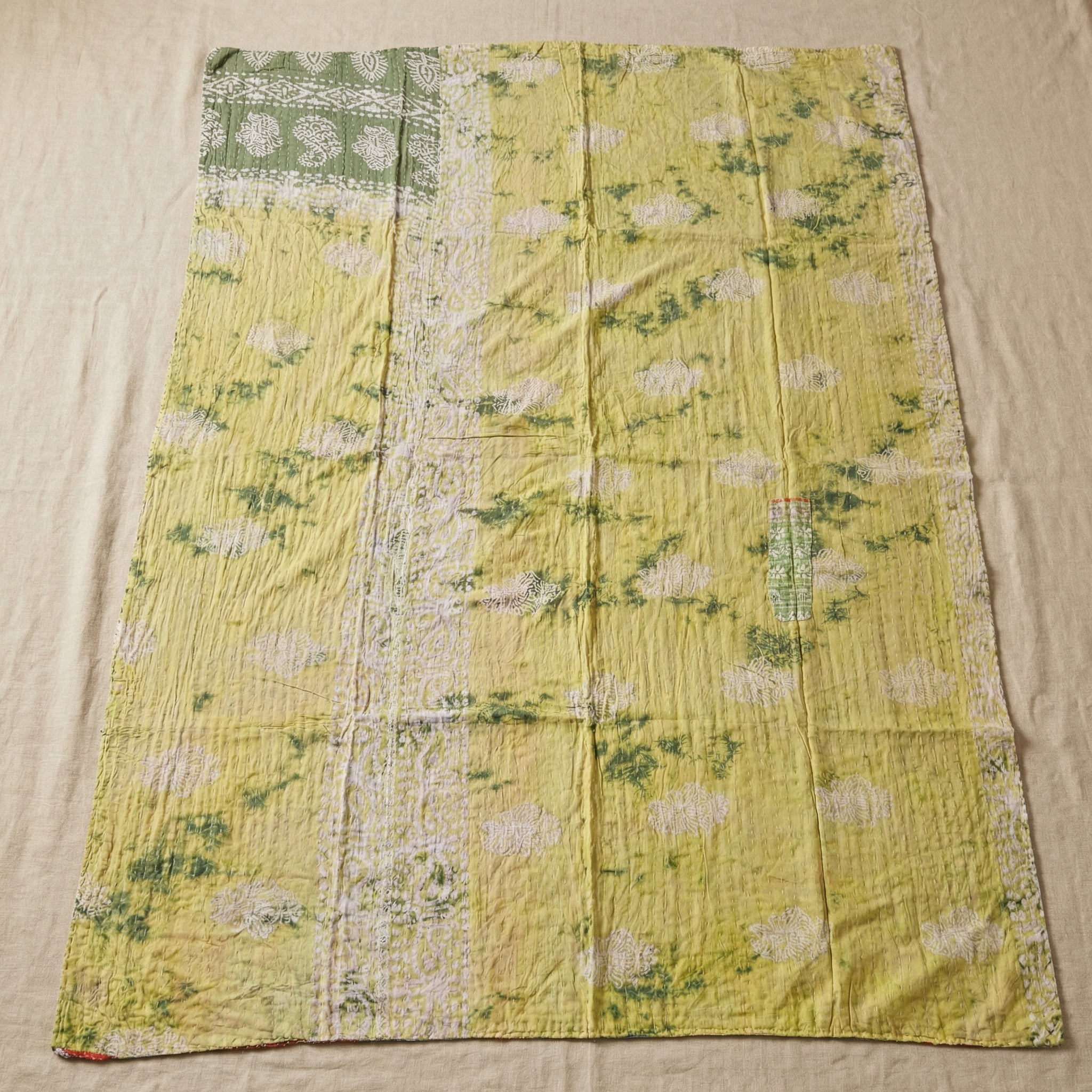Vintage Voyage Hand-Made Kantha Throw Blanket