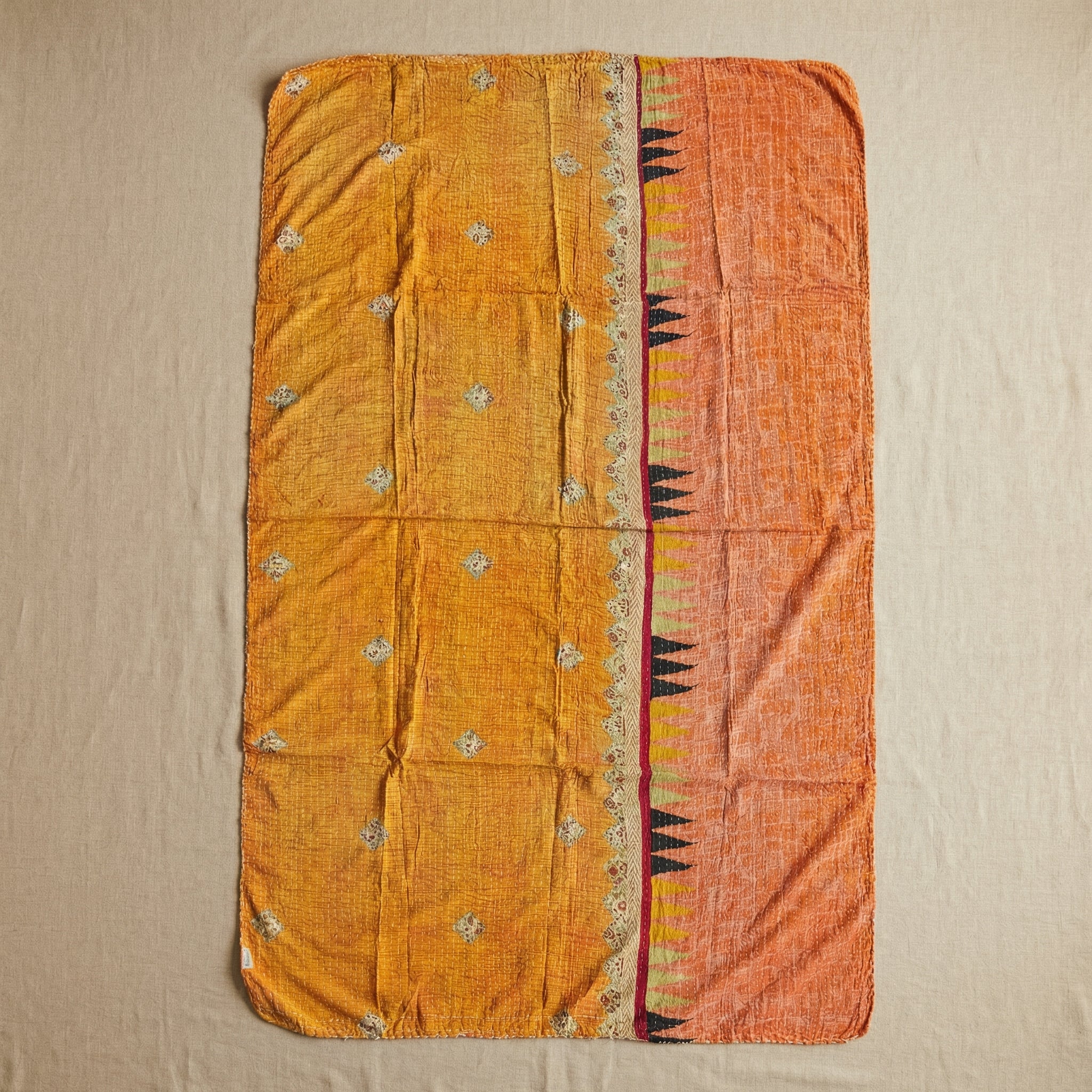 Monsoon Echo Hand-Made Kantha Throw Blanket