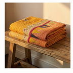 Monsoon Echo Hand-Made Kantha Throw Blanket
