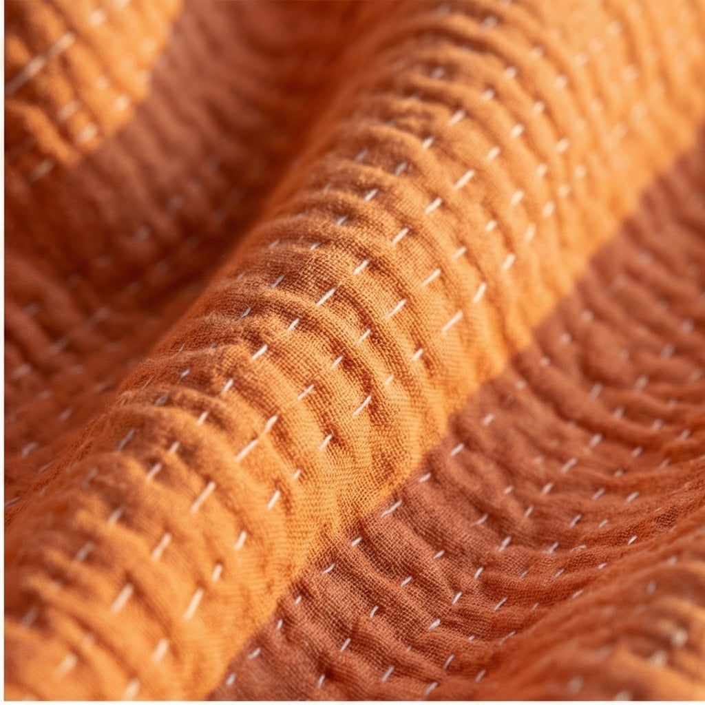 Monsoon Echo Hand-Made Kantha Throw Blanket