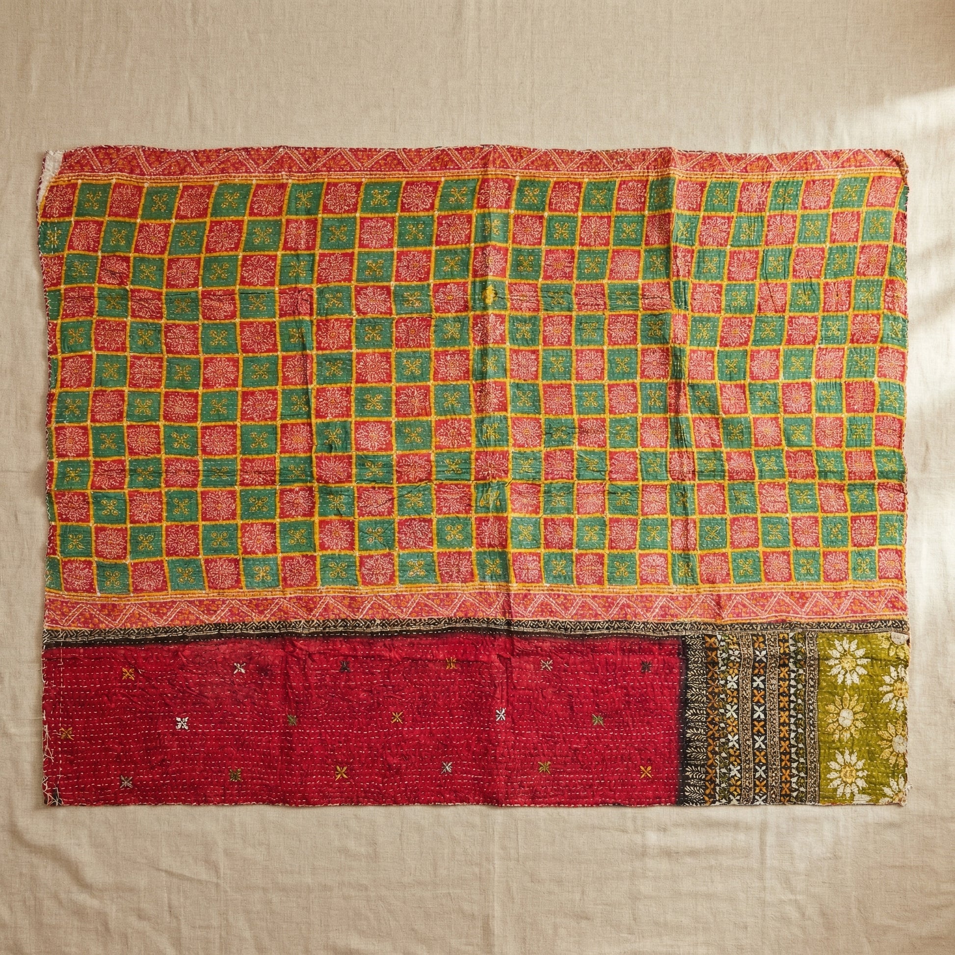 Banyan Grove Hand-Made Kantha Throw Blanket
