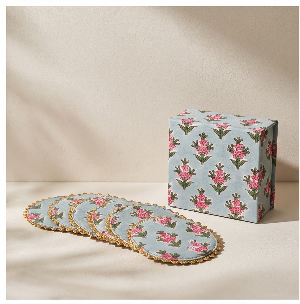 Jade Fern Handmade Royal Tea Coaster Set