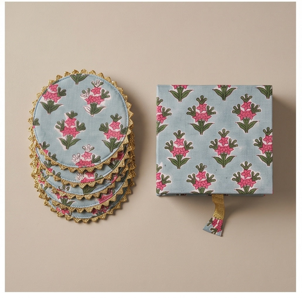 Jade Fern Handmade Royal Tea Coaster Set