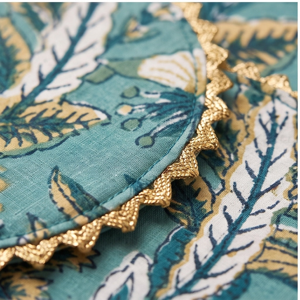Amber Silk Handmade Royal Tea Coaster Set