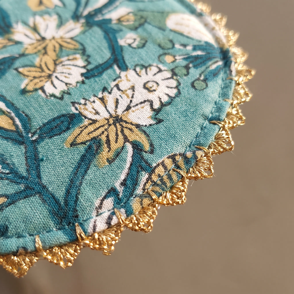 Amber Silk Handmade Royal Tea Coaster Set