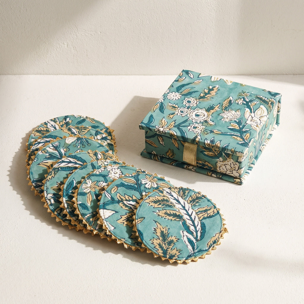 Amber Silk Handmade Royal Tea Coaster Set