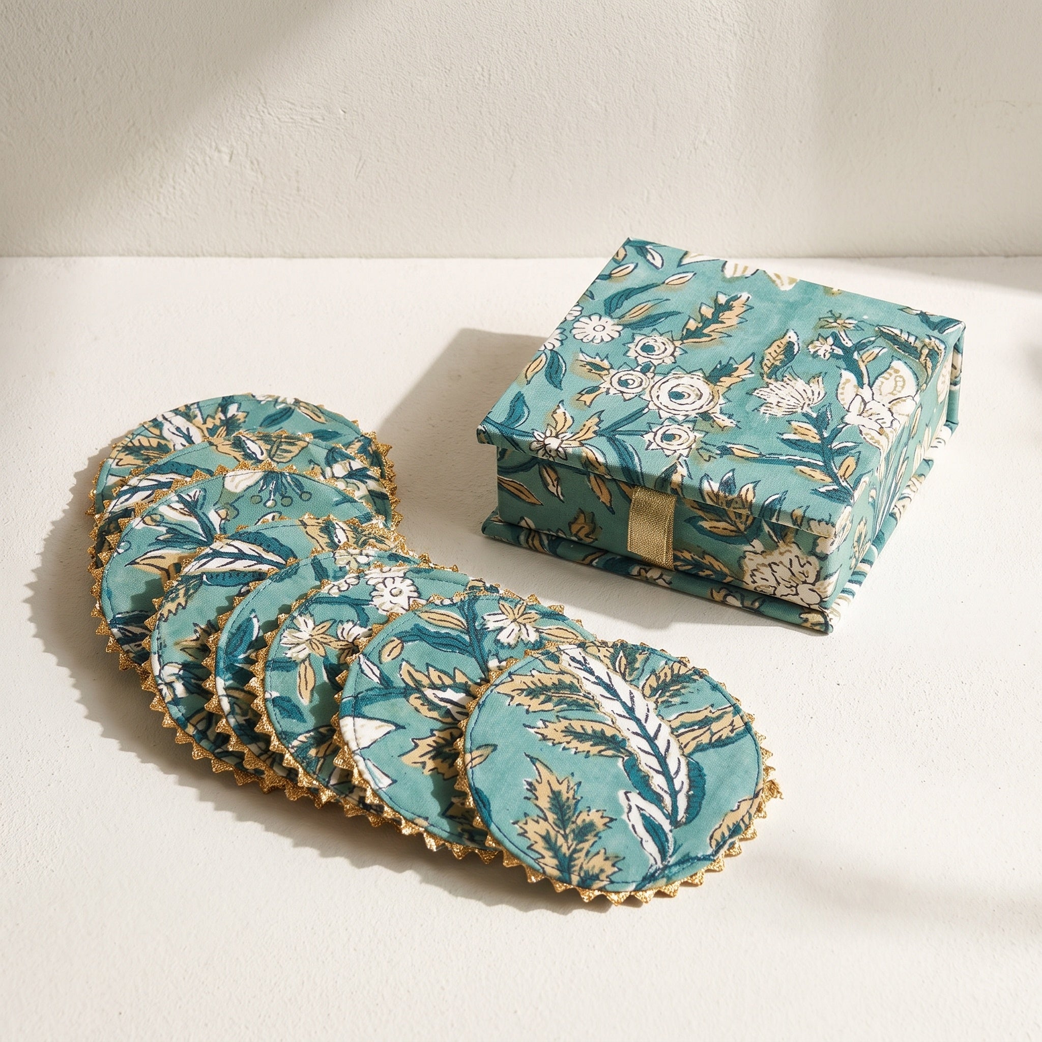 Amber Silk Handmade Royal Tea Coaster Set