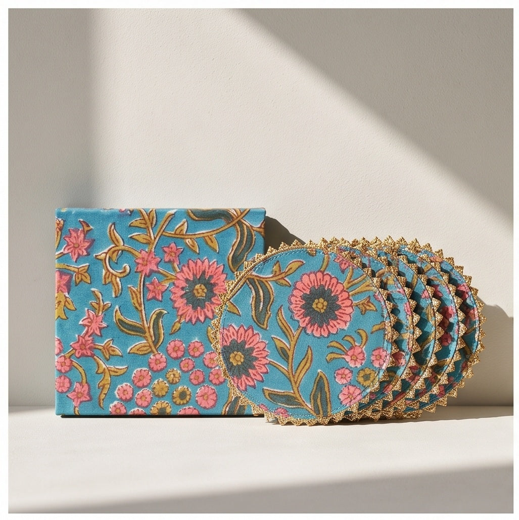 Golden Dawn Handmade Royal Tea Coaster Set