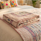 Earthy Fish Kantha King Size Bed-spread (Reversible)