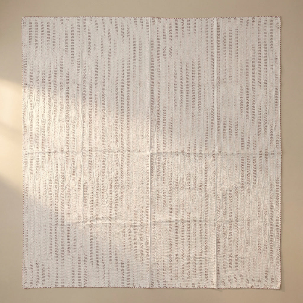 Earthy Fish Kantha King Size Bed-spread (Reversible)