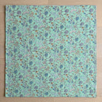 Teal Garden Bird Kantha Queen Size Bed-spread (Reversible)