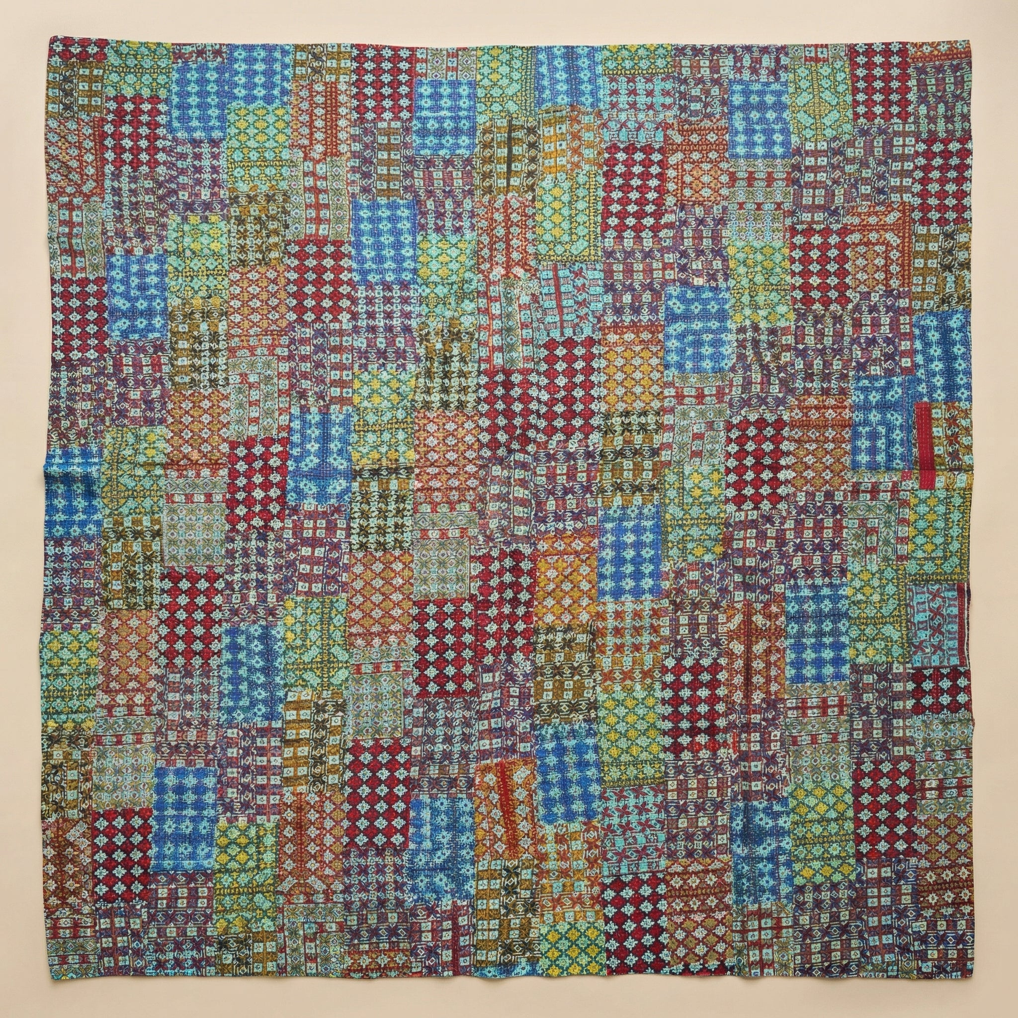 Heritage Patchwork Kantha Queen Size Bed-spread (Reversible)