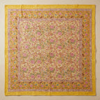 Saffron Bloom Kantha King Size Bed-spread (Reversible)