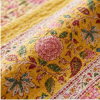 Saffron Bloom Kantha King Size Bed-spread (Reversible)