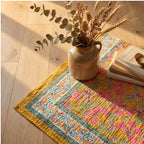 Marigold Garden Kantha Queen Size Bed-spread (Reversible)