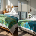 Whisper Fern Luxury Vintage Suzani Kantha Throw
