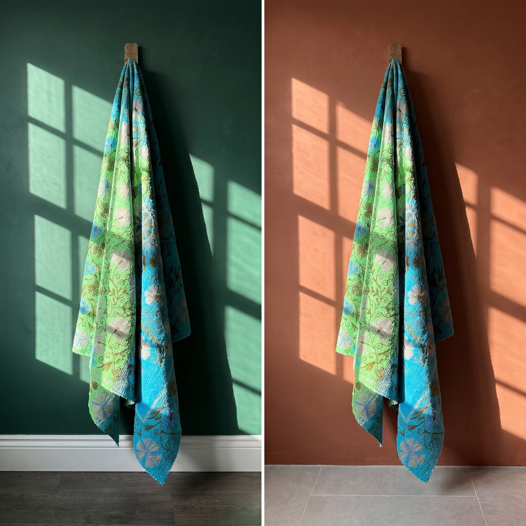 Whisper Fern Luxury Vintage Suzani Kantha Throw