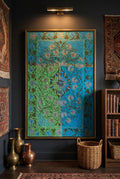 Whisper Fern Luxury Vintage Suzani Kantha Throw - framed