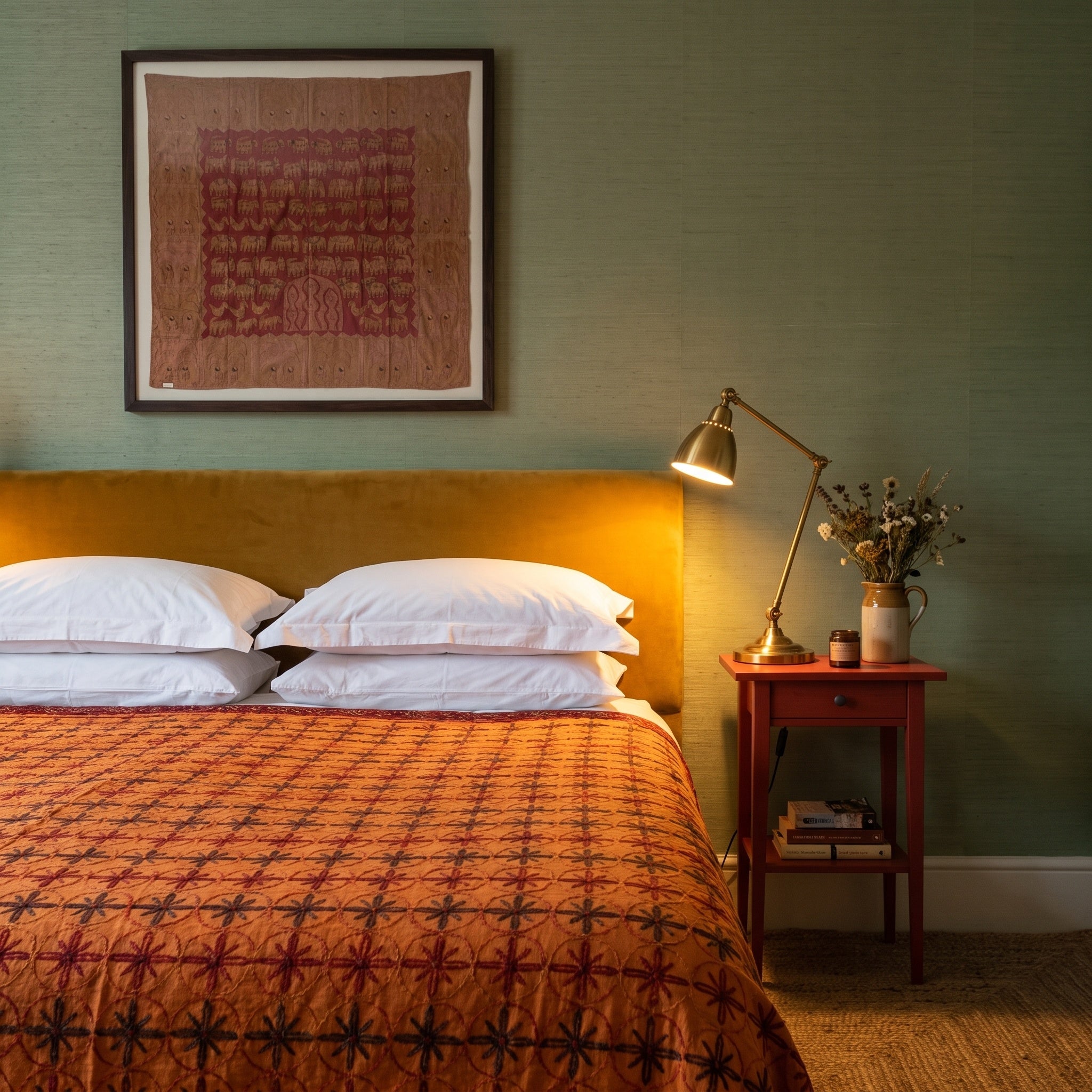 Fireweed Handmade Aari Work Bedspread