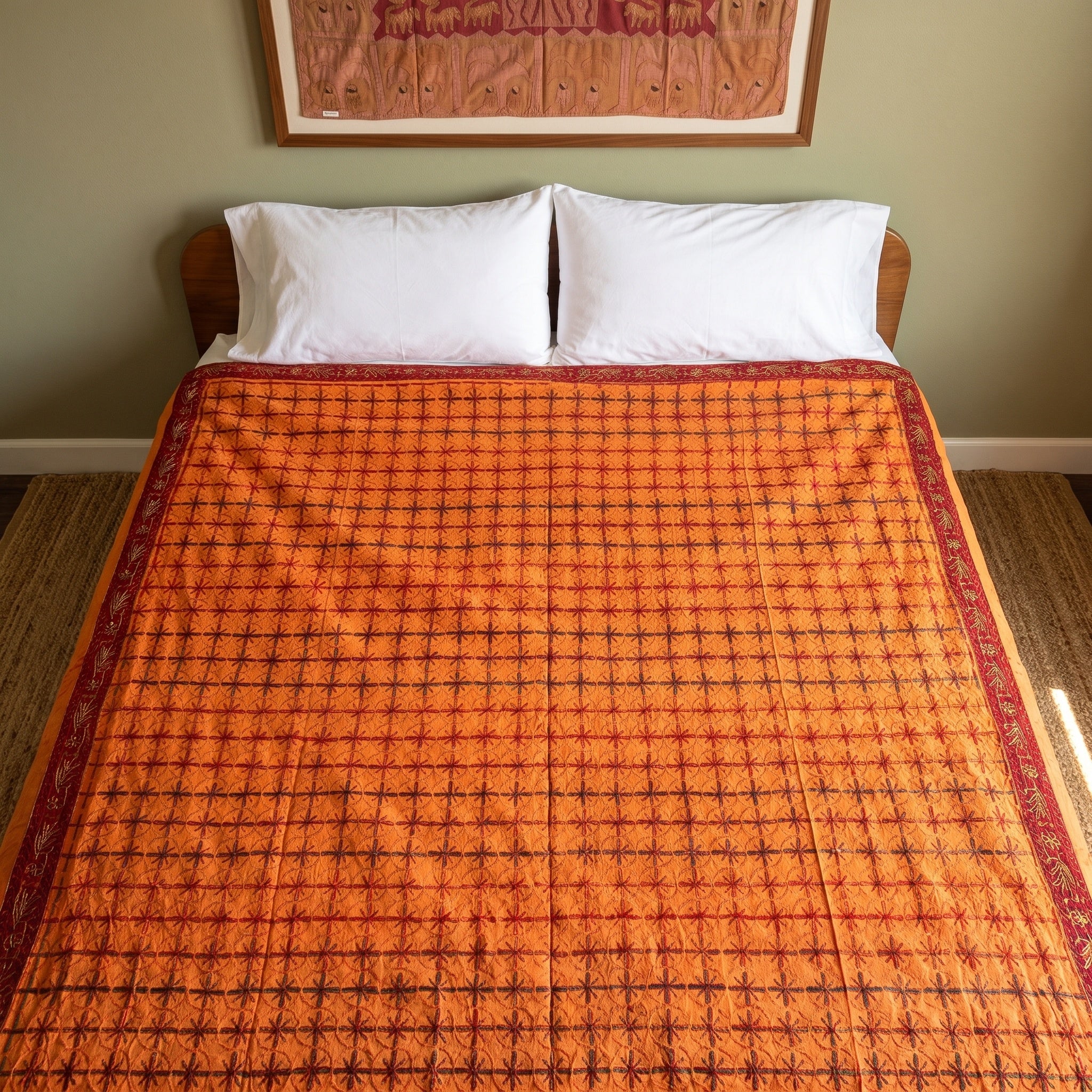 Fireweed Handmade Aari Work Bedspread