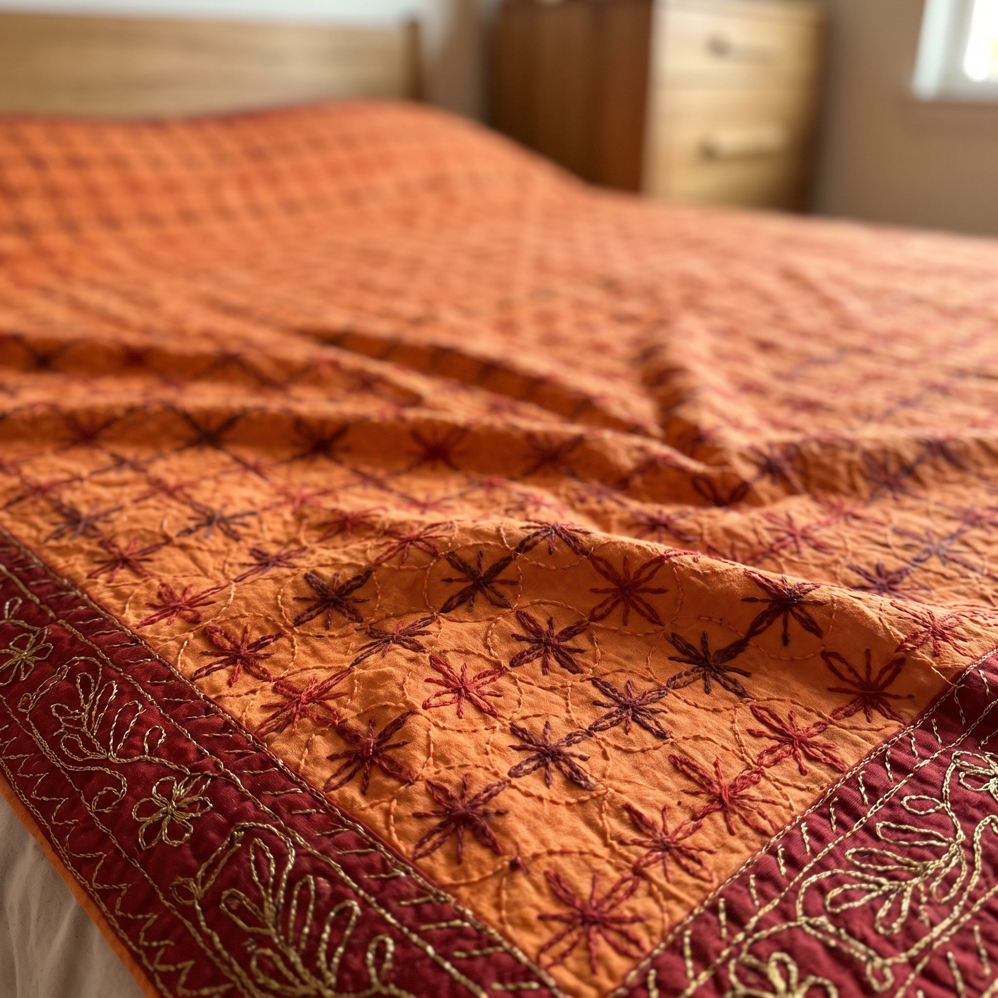 Fireweed Handmade Aari Work Bedspread