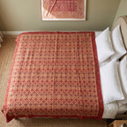 Canada Goldenrod Handmade Aari Work Bedspread