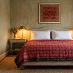 Prairie Crocus Handmade Aari Work Bedspread