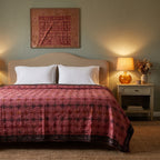 Prairie Crocus Handmade Aari Work Bedspread