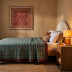 Red Columbine Handmade Aari Work Bedspread