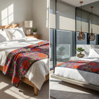 Moonlit Fern Luxury Vintage Suzani Kantha Throw