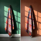Moonlit Fern Luxury Vintage Suzani Kantha Throw